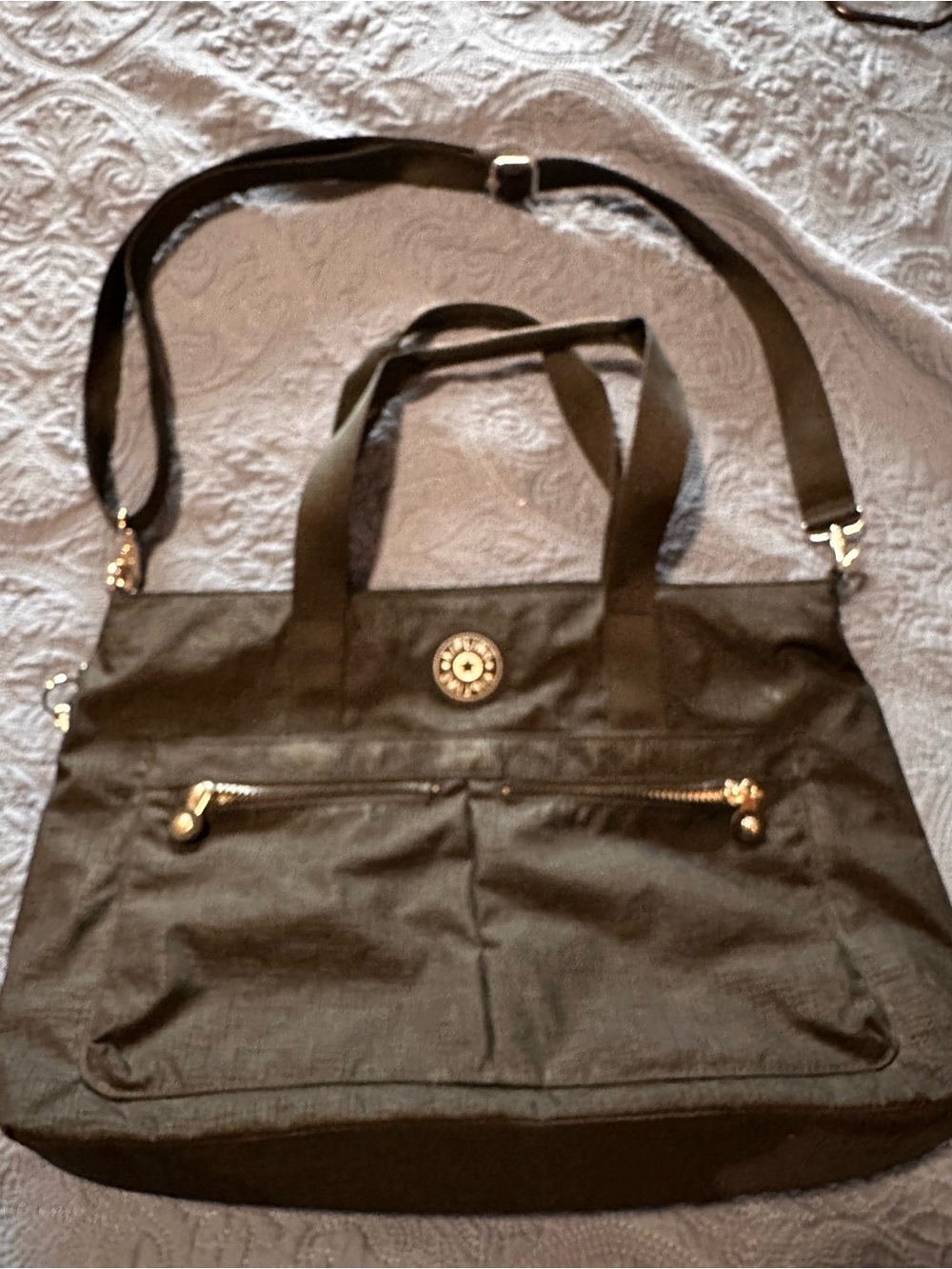 Kipling Black Nylon Laptop Tote with Shoulder Strap